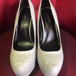 Call It Spring Grey Snake Print Heels